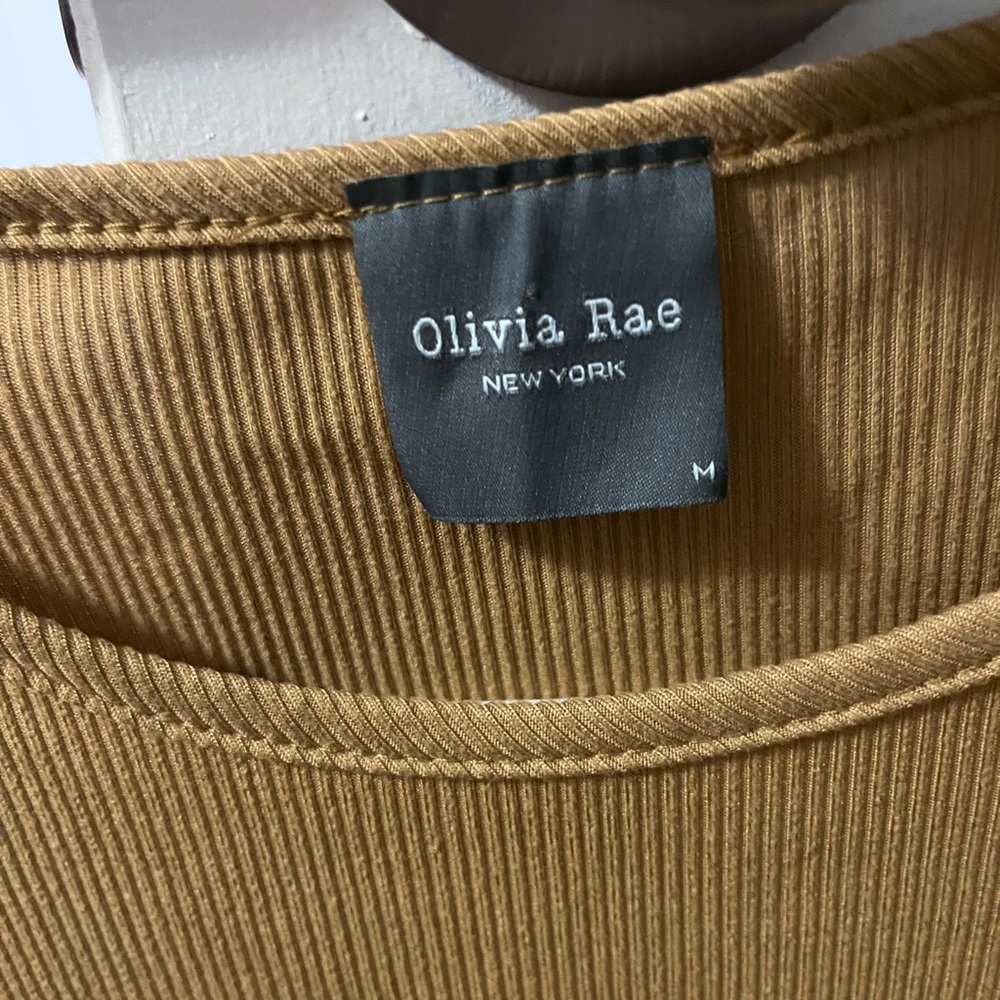Olivia Rae Camel Ribbed Top - Picture 2 of 3